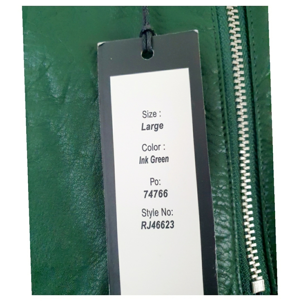 SOLD💥NWT Vegan Leather Embroidered Green Skirt - Picture 7 of 11